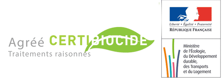 Logo agrément Certibiocide — traitements raisonnés
